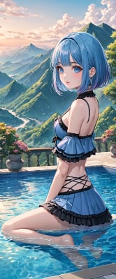 山奥のリゾートプール