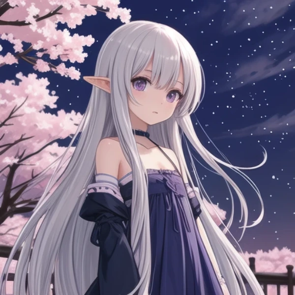 桜の夜に囁く銀髪の記憶