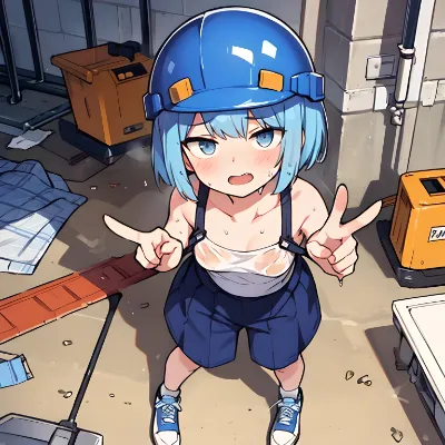 汗だくの工事現場