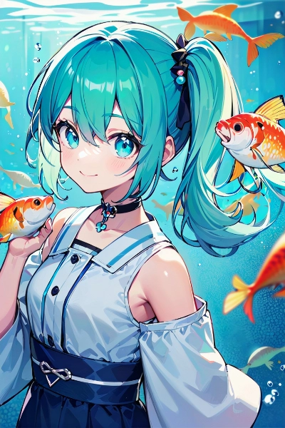 Vtuber天然桃水＆金魚(Vtuber Momo and Gold-fish)