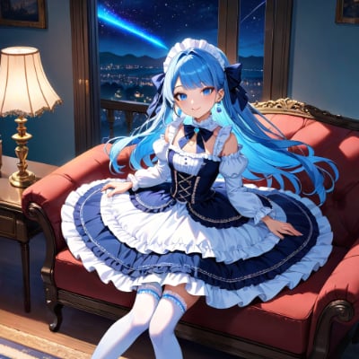 夜の青髪さん