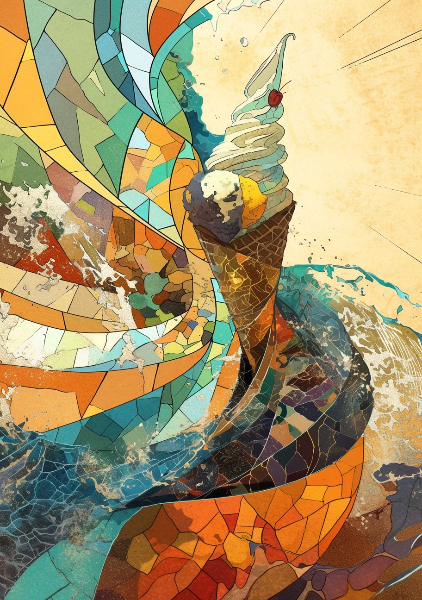 ソフトクリームウェ－ブステンドグラスア－ト🍦