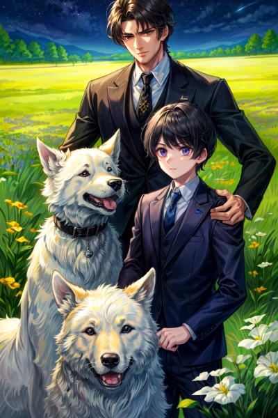 犬と黒髪短髪男性（13枚）