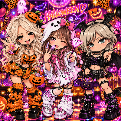 ハロウィンパーティー(せい、れい、ゆな)