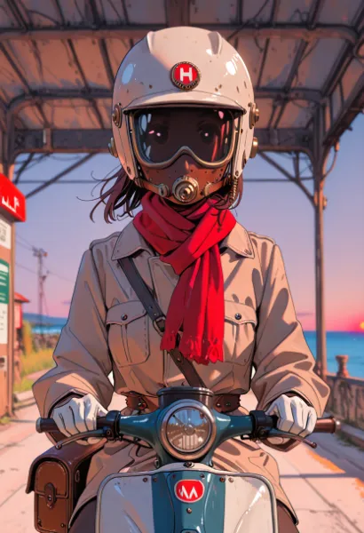 夕陽の旅人、未知の海へ