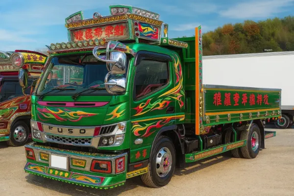 平ボディ車のデコトラ風