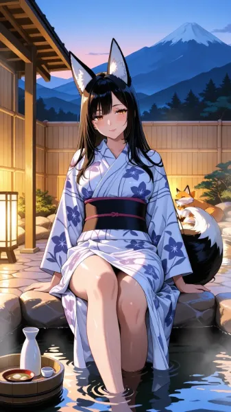 足湯場の妖狐