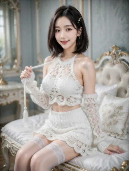 レースニットの彼女とデート