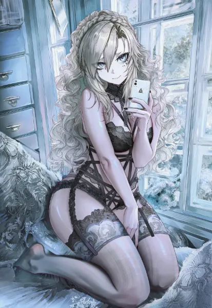 黒ガーターベルトのクリームヒルト