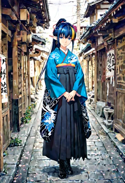 髪先の光が街並みを越え、感覚の輪郭に夢を描く