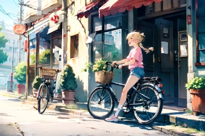 街を旅する少女