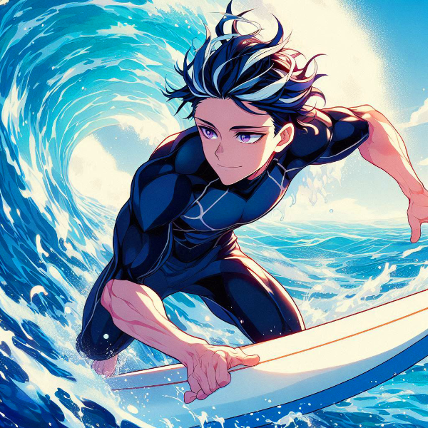 波乗りしてる、黒髪短髪男性…！！その3(7枚)