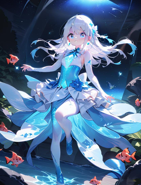 夜中の海の中も、きれいなのよ♫　水の妖精ウィンディーネ