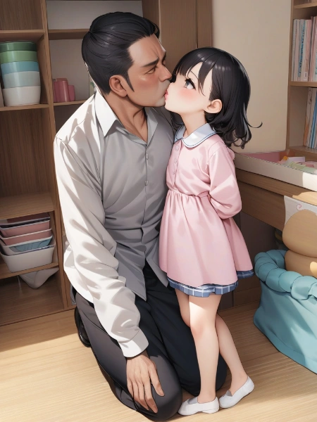 おじさんとキスする女の子