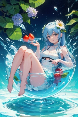 グラスの中に女の子