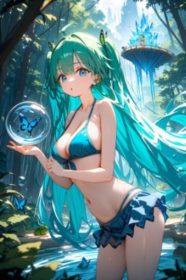 蝶とシャボン玉と少女