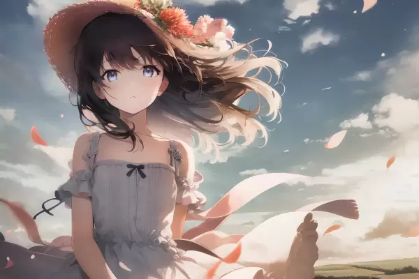 風に舞う白と赤