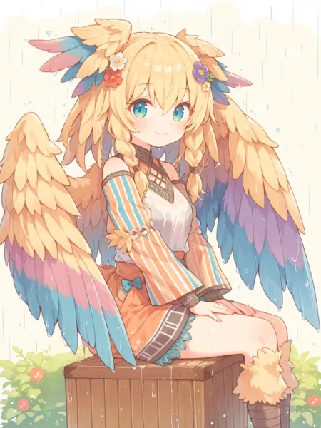 縞々民族衣装の鳥人