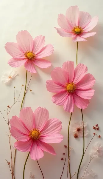 コスモスの押し花作り