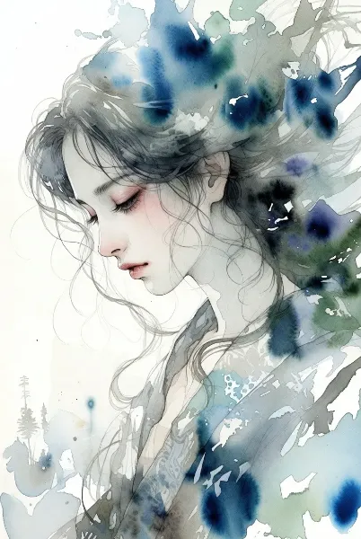 青い花に溶ける少女の幻夢