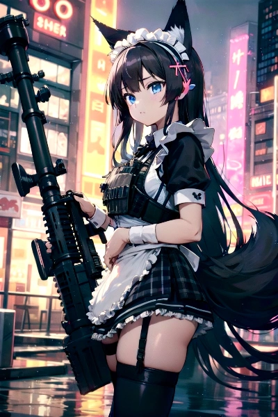 戦えそうな狐の女の子(黒)