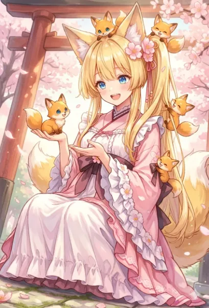 きつねさんとみかん色のきつね