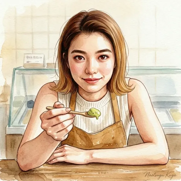 アイスクリーム・蜂蜜色の舐め取り方