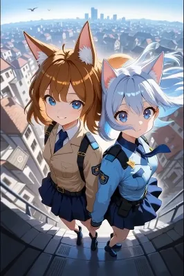 動画🎦高き街を護る二匹