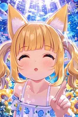 [動画] 海と向日葵と金髪ツインテール