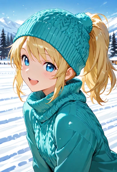 雪の国で輝く青い瞳の少女