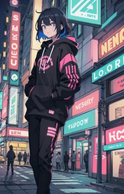 ネオン街の少女
