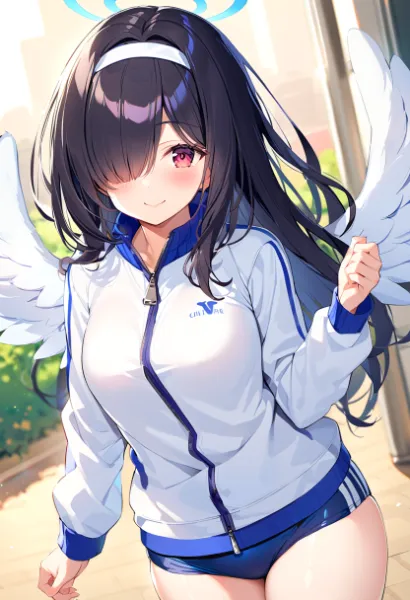 ジャージ+ブルマの目隠れ天使さん