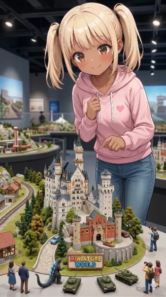 ミニチュアワールドと小麦ちゃん。