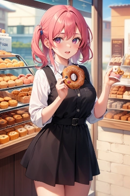 ドーナツ屋さんにて