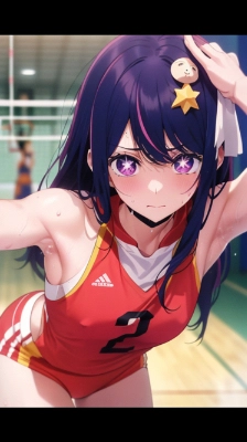 推しのアイドルの汗だくバレーユニフォーム姿♡