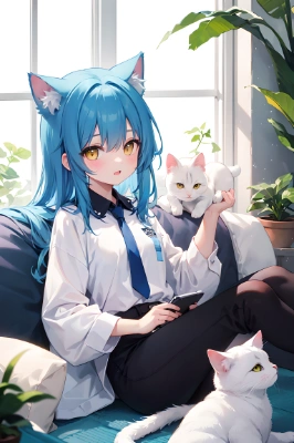 白猫と少女