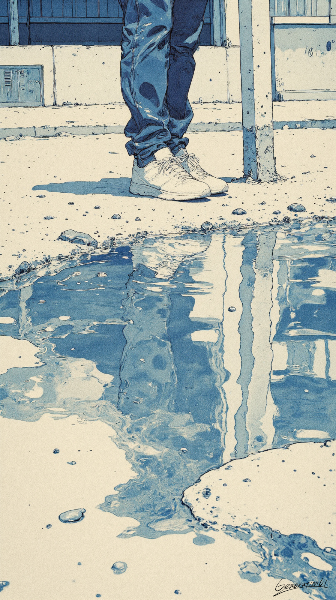 青く揺れる足元の影／スマホ壁紙アーカイブ