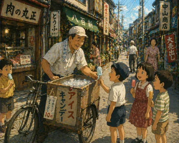 昭和の商店街　アイスキャンデー屋さん