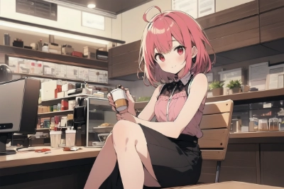ちっちゃな先輩とカフェで