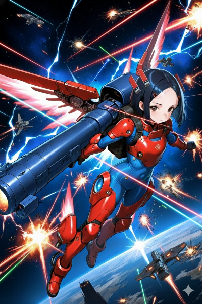 紅き翼の宇宙戦士、星々を駆け抜ける