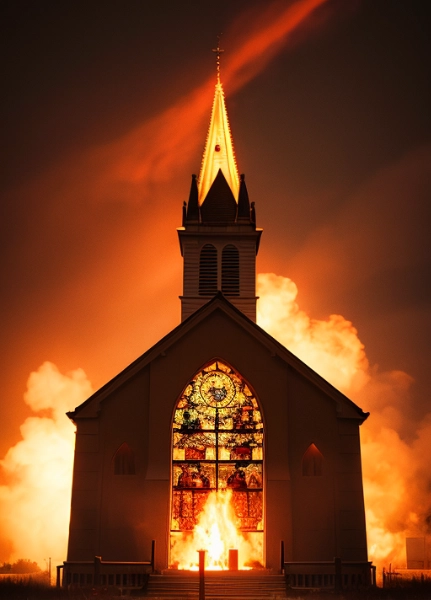 burning church