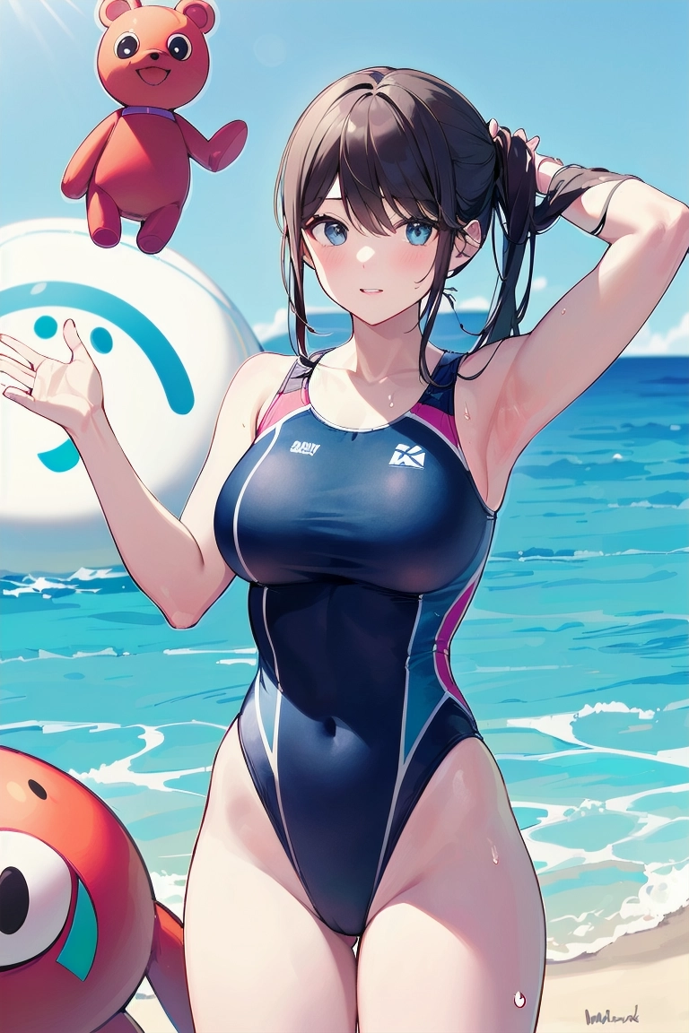 二次元　競泳水着 競泳水着 | Aipictors