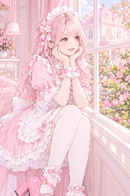 11/1 誕生花×メイドコス(ピンクちゃん)