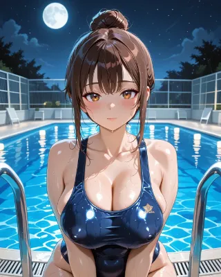 夜のプールで・・・２