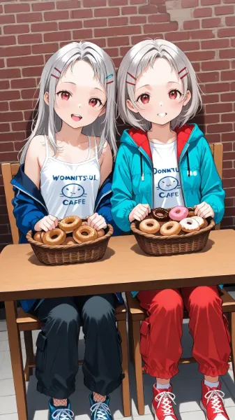 ドーナツショップの双子