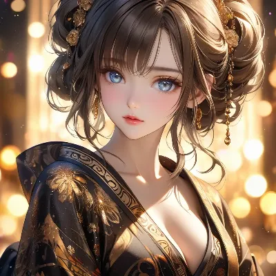 金糸の着物美少女