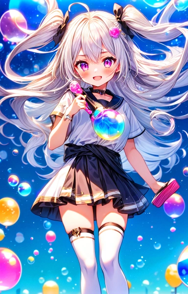 白髪のうちの子と、シャボン玉★(21枚)