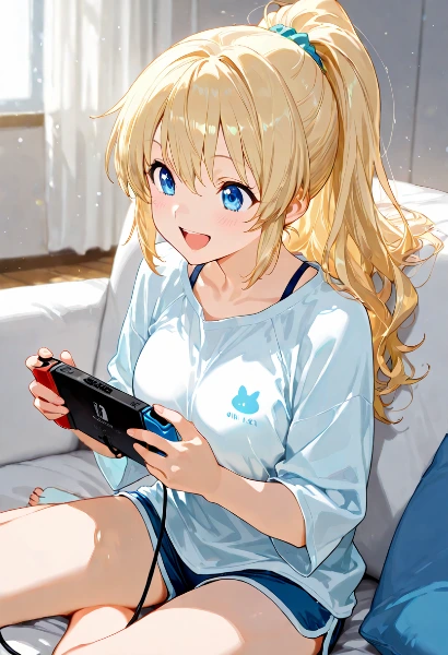 ソファでSwitchに夢中の午後