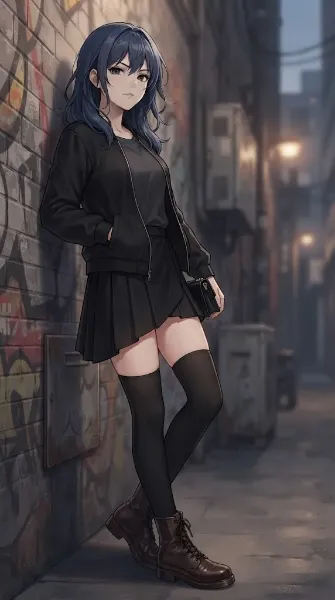 路地に佇む少女