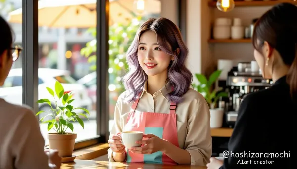 夕暮れカフェの癒し系店員 - A soothing clerk at the sunset cafe